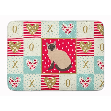 Carolines Treasures 19 x 27 in. Siamese Traditional Cat Love Machine Washable Memory Foam Mat CK5787RUG